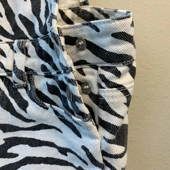 SEED HERITAGE Zebra Print Shortalls Girls 4 4T Denim Spring Shorts Overalls Kids - Picture 6 of 9